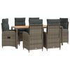 vidaXL Outdoor Dining Set 7 pcs Light Grey and Dark Grey