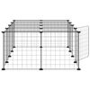 vidaXL 20-Panel Pet Cage with Door Black 35x35 cm Steel