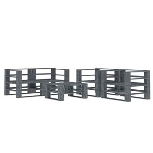 vidaXL 5 Piece Garden Pallet Lounge Set Wood Grey