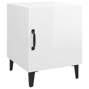 vidaXL Bedside Cabinet High Gloss White Engineered Wood