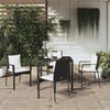 vidaXL 5 Piece Garden Dining Set with Cushions Black Poly Rattan