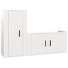 vidaXL 2 Piece TV Cabinet Set High Gloss White Engineered Wood