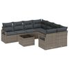 vidaXL Sofa Set 9 pcs 8-Seater Grey Poly Rattan