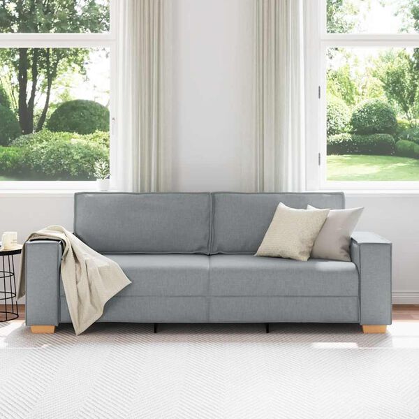 vidaXL 3-Seater Sofa Light Grey 220x78x84 cm Fabric