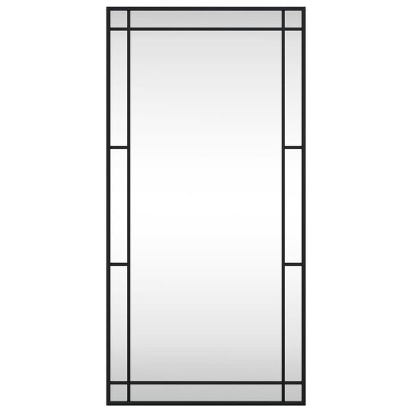 vidaXL Wall Mirror Black 50x100 cm Rectangle Iron
