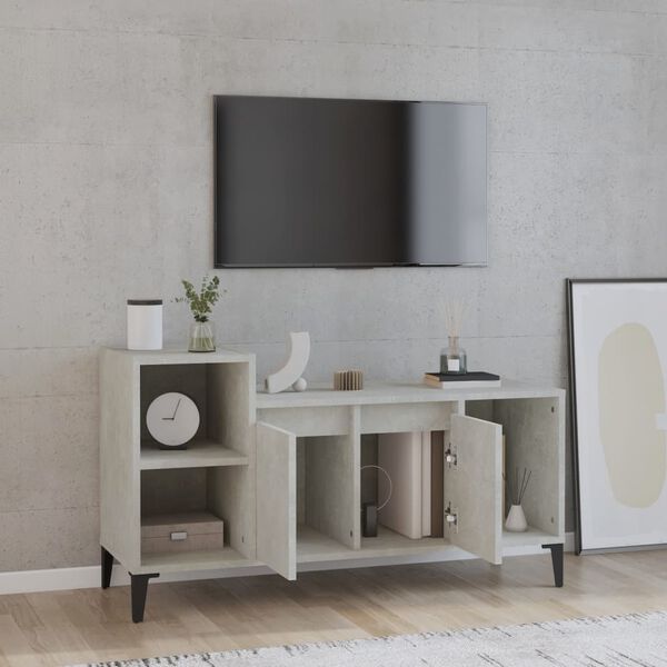 vidaXL TV Cabinet Concrete Grey 100x35x55 cm Engineered Wood