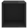 vidaXL Wall Cabinets 2 pcs High Gloss Black 37x37x37 cm Engineered Wood