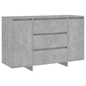 vidaXL Sideboard with 3 Drawers Concrete Grey 120x41x75 cm Engineered Wood