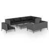 vidaXL 9 Piece Garden Lounge Set with Cushions Poly Rattan Dark Grey