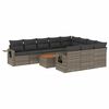 vidaXL 11 Piece Garden Sofa Set with Cushions Grey Poly Rattan