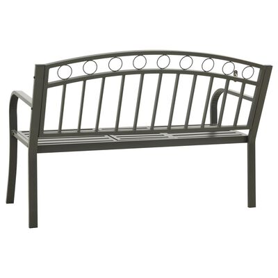 vidaXL Garden Bench with Table Grey 120 cm Steel