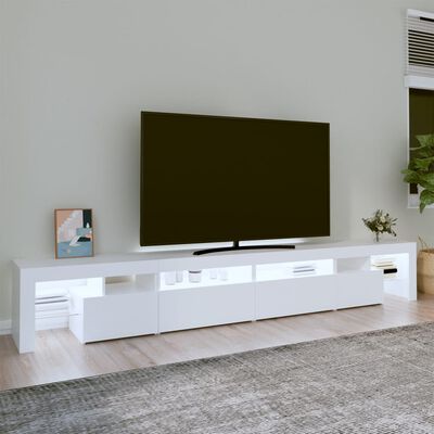 vidaXL TV Cabinet with LED Lights White 260x36.5x40 cm