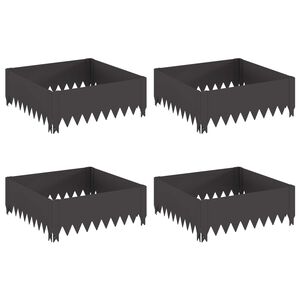 vidaXL Lawn Edging 4 pcs 60 x 60 x 20 cm Steel Black