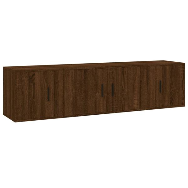 vidaXL 3 Piece TV Cabinet Set Brown Oak Engineered Wood