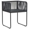 vidaXL 3 Piece Garden Dining Set PVC Rattan Black