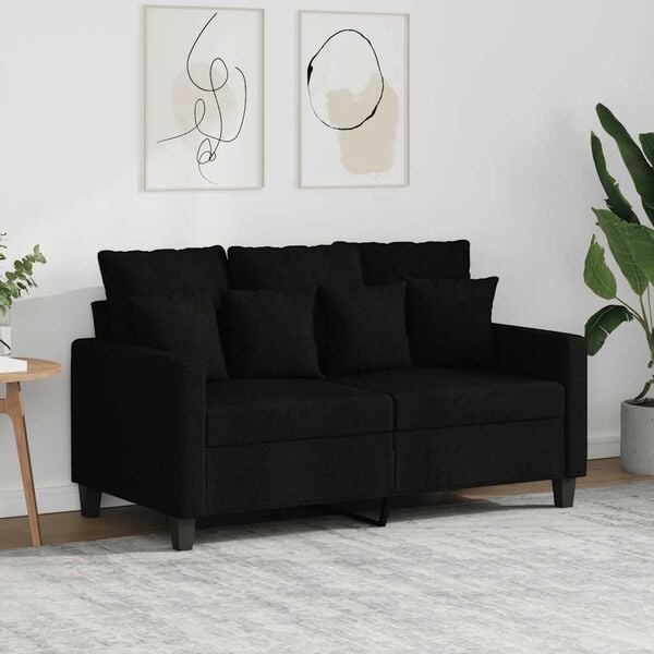 vidaXL 2-Seater Sofa Black 120 cm Fabric