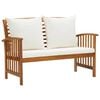 vidaXL Garden Bench with Cushions 119 cm Solid Acacia Wood