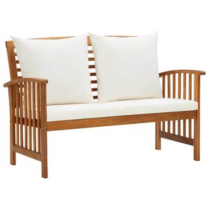 vidaXL Garden Bench with Cushions 119 cm Solid Acacia Wood