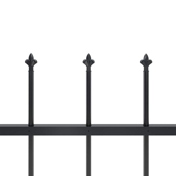 vidaXL Garden Fence with Spear Top Steel 714.5x60 cm Black