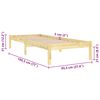 vidaXL Bed Frame without Mattress Solid Wood Single