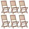 vidaXL Folding Garden Chairs 6 pcs Solid Acacia Wood