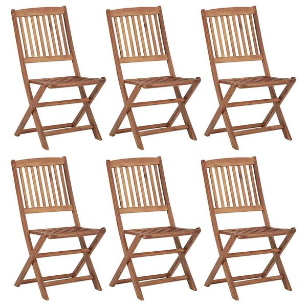vidaXL Folding Garden Chairs 6 pcs Solid Acacia Wood