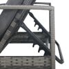 vidaXL Sun Lounger with Armrests Poly Rattan Grey