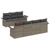 vidaXL Garden Sofa Set with Cushion 8 pcs Grey Poly Rattan