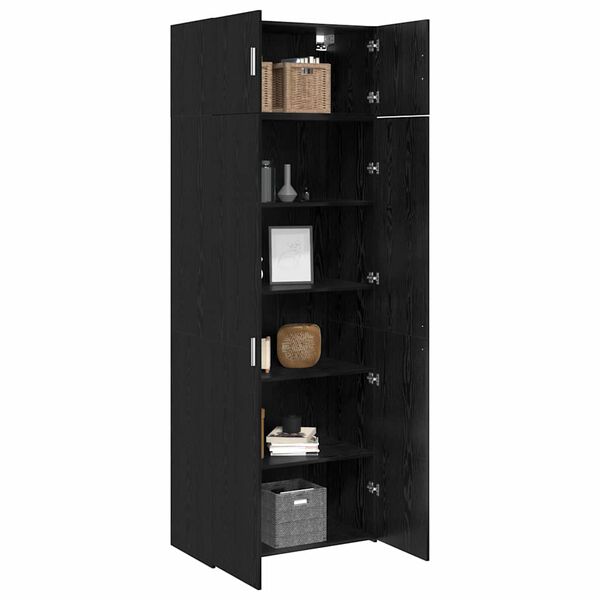 vidaXL Storage Cabinet 3 pcs Black Oak
