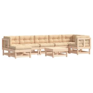 vidaXL 8 Piece Garden Lounge Set with Cushions Solid Wood