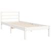 vidaXL Bed Frame without Mattress White Single Solid Wood