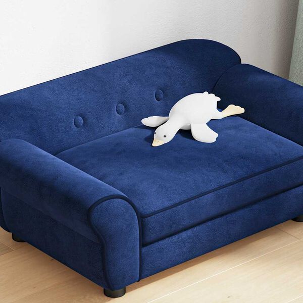 vidaXL Dog Sofa Blue 72x45x30 cm Plush