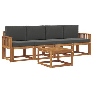 vidaXL Outdoor Sofa Set 5 pcs Natural and Anthracite