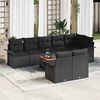 vidaXL Garden Sofa Set with Cushion 9 pcs Black Poly Rattan