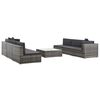 vidaXL 7 Piece Garden Lounge Set with Cushions Poly Rattan Grey