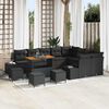 vidaXL Garden Sofa Set with Cushion 13 pcs Black Poly rattan