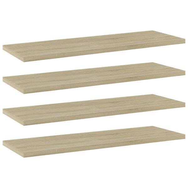 vidaXL Bookshelf Boards 4 pcs Sonoma Oak 60x20x1.5 cm Engineered Wood