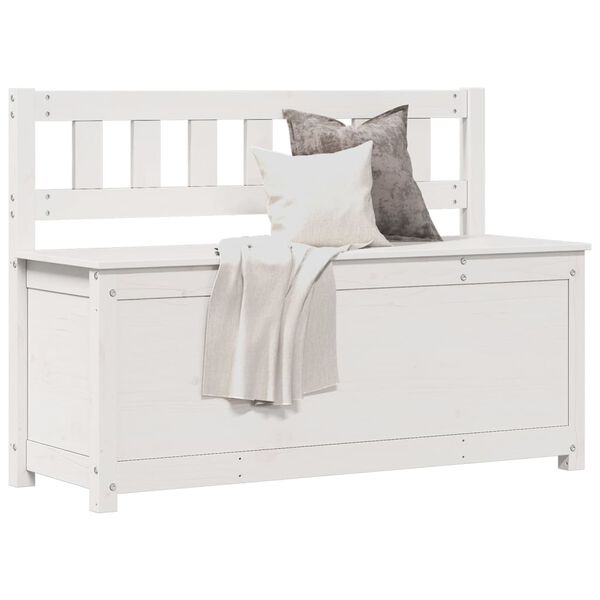 vidaXL Bench White 110x41x76.5 cm Solid Wood Pine