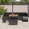 vidaXL Garden Sofa Set with Cushion 9 pcs Black Poly Rattan