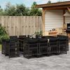 vidaXL 13 Piece Garden Dining Set with Cushions Black Poly Rattan