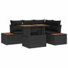 vidaXL Garden Sofa Set with Storage 5 pcs Black Poly rattan
