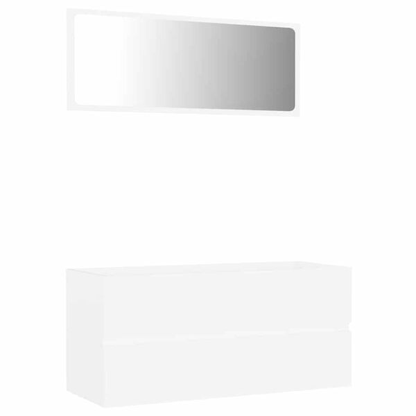 vidaXL 2 Piece Bathroom Furniture Set White Engineered Wood