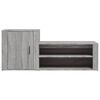 vidaXL Shoe Cabinet Grey Sonoma 130x35x54 cm Engineered Wood