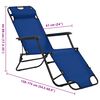 vidaXL Folding Sun Loungers 2 pcs with Footrests Steel Blue