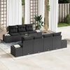 vidaXL Garden Sofa Set with Storage 8 pcs Black Poly Rattan