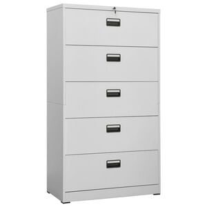 vidaXL Filing Cabinet Light Grey 90x46x164 cm Steel