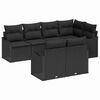 vidaXL Garden Sofa Set 7 pcs Black Poly rattan