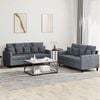 vidaXL 2 Piece Sofa Set with Cushions Dark Grey Velvet