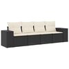 vidaXL 4 Piece Garden Sofa Set with Cushions Black Poly Rattan