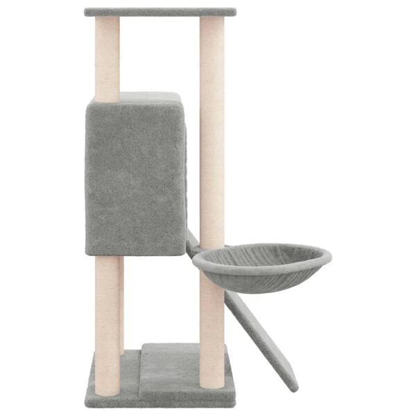 vidaXL Cat Tree with Sisal Scratching Posts Light Grey 96 cm